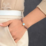 Bracelet wrap "Rayonnement" en Opale et Améthyste | Bracelets | pierre naturelle bijoux