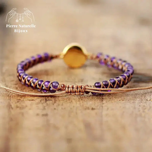 Bracelet wrap "Rayonnement" en Opale et Améthyste | Bracelets | pierre naturelle bijoux