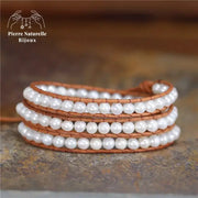 Bracelet wrap en Perle d'eau douce | Bracelets | pierre naturelle bijoux