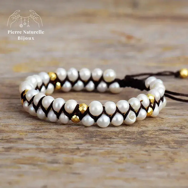 Bracelet wrap "Féminité" en Perle d'eau douce | Bracelets | pierre naturelle bijoux