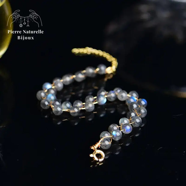 Bracelet wrap en Pierre de lune | Bracelets | pierre naturelle bijoux