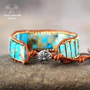 Bracelet wrap en Turquoise | Bracelets | pierre naturelle bijoux
