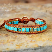 Bracelet wrap "Voyage" en Turquoise | Bracelets | pierre naturelle bijoux