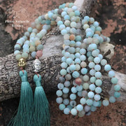 Collier 108 perles en Amazonite | Colliers | pierre naturelle bijoux