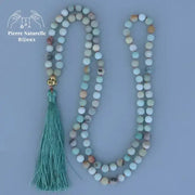 Collier 108 perles en Amazonite