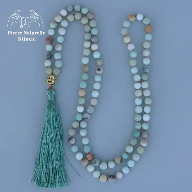 Collier 108 perles en Amazonite