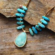 Collier en Amazonite et Turquoise | Colliers | pierre naturelle bijoux