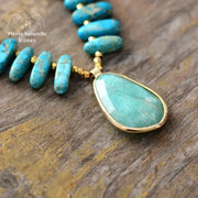 Collier en Amazonite et Turquoise | Colliers | pierre naturelle bijoux