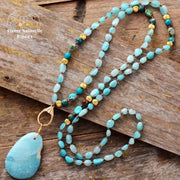Collier "Alcyonien" en Amazonite et Turquoise | Colliers | pierre naturelle bijoux