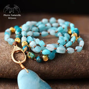 Collier "Alcyonien" en Amazonite et Turquoise | Colliers | pierre naturelle bijoux