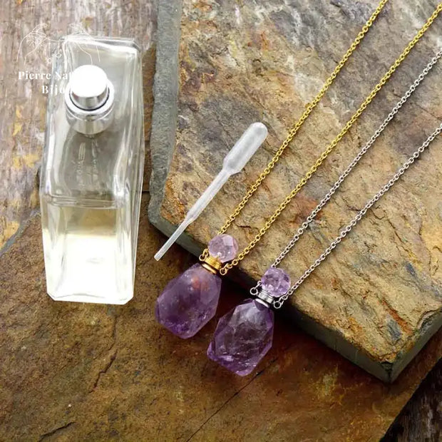 Collier en Améthyste diffuseur de parfum | Colliers | pierre naturelle bijoux