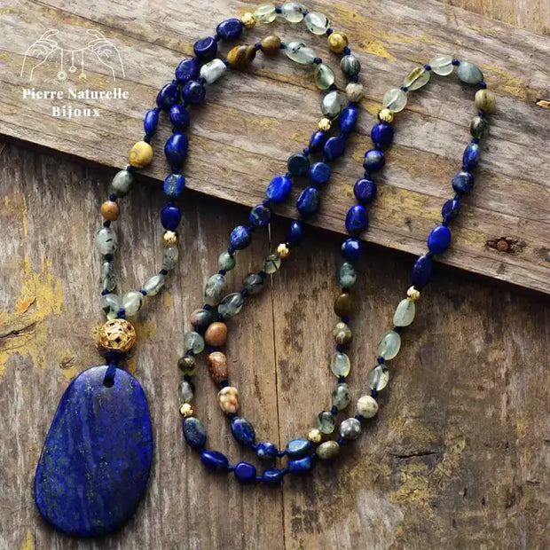 Collier en Lapis-lazuli et Jaspe | Colliers | pierre naturelle bijoux