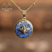 Collier "Abeille" en lapis-lazuli