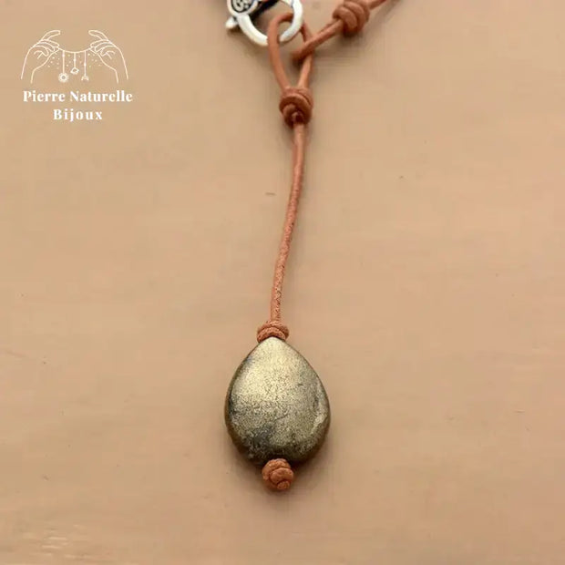Collier "Transcendance" en Pyrite | Colliers | pierre naturelle bijoux