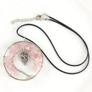Collier "Arbre de vie" en Quartz rose | Colliers | pierre naturelle bijoux