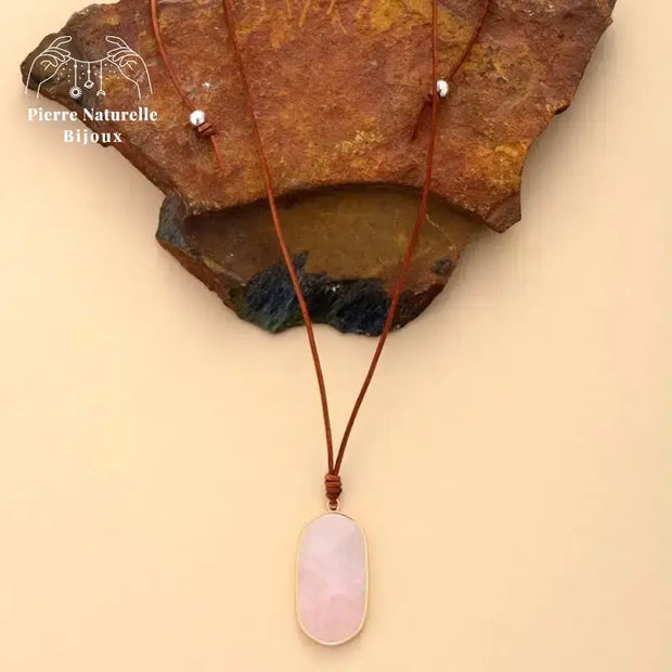 Collier "Jeunesse" en Quartz rose | Colliers | pierre naturelle bijoux