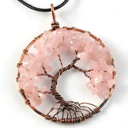 Collier "Tree of life" en Quartz rose | Colliers | pierre naturelle bijoux