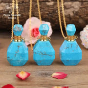 Collier diffuseur de parfum en Turquoise | Colliers | pierre naturelle bijoux